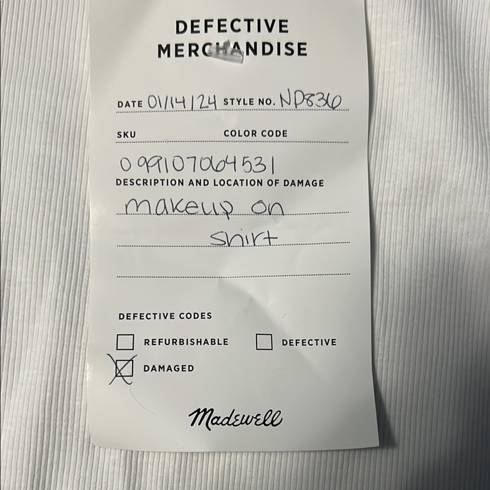 Madewell White Crew Neck Short Sleeve Tee - Picture 2 of 5